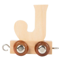 Afbeeldingen van Lettertrein Letter J – Naturel Hout – Decoratief