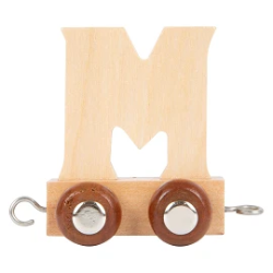Afbeeldingen van Lettertrein Letter M – Naturel Hout – Decoratief