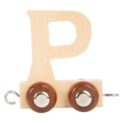 Afbeeldingen van Lettertrein Letter P – Naturel Hout – Decoratief