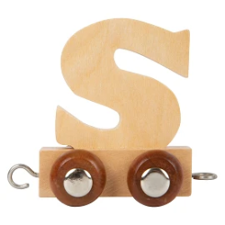 Afbeeldingen van Lettertrein Letter S – Naturel Hout – Decoratief