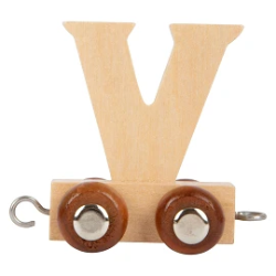 Afbeeldingen van Lettertrein Letter V – Naturel Hout – Decoratief