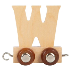 Afbeeldingen van Lettertrein Letter W – Naturel Hout – Decoratief
