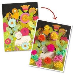 Djeco Een explosie van pompons - collageknutselset - van 3 tot 6 jaar
