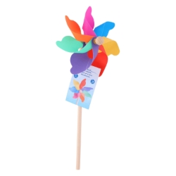 Houten Windmolentje Regenboog - Kinder-Tuin-Decoratie -37,5 cm - Vanaf 3 jaar