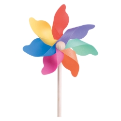 Houten Windmolentje Regenboog - Kinder-Tuin-Decoratie -37,5 cm - Vanaf 3 jaar