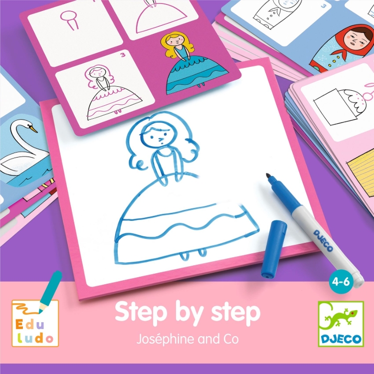 Djeco Step by Step Joséphine & Co - tekenset - van 4 tot 6 jaar
