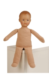 Schildkröt - Mijn eerste zachte babypop Schmuserle - Knuffelpop blauw/crème - vanaf 9 maanden