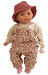 Schildkröt - Baby Amy Bloemen – Babypop met bruine slaapogen – vanaf 3 jaar