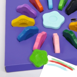 Djeco Bloemkrijtjes - waskrijtset 12 kleuren - vanaf 18 maanden